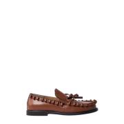 Ruffle Leren Loafers JW Anderson , Brown , Dames