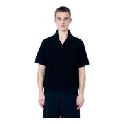 Gestructureerde Gebreide Polo Shirt Top Jacquemus , Black , Heren