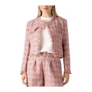 Elegante Roze Blazer Fabiana Stijl Notre-v , Pink , Dames