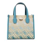 Mini 2 Compartiment Tote Tas Guess , Blue , Dames