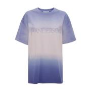 Paars Logo T-shirt Ombre Effect JW Anderson , Purple , Dames