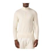 Heren Half Zip Pullover Sweater Profuomo , Beige , Heren