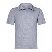 Blauw Gestreept V-hals Poloshirt Massimo Alba , Blue , Heren