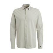 Lange Mouw Dobby Jersey Shirt Cast Iron , Green , Heren