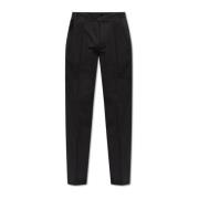 Katoenen broek met vouw Dolce & Gabbana , Black , Heren