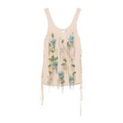 Georg Geborduurde Top Blumarine , Beige , Dames