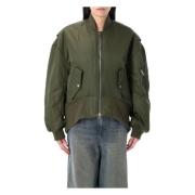 Olijfkleurige Oversized Bomberjack JW Anderson , Green , Dames