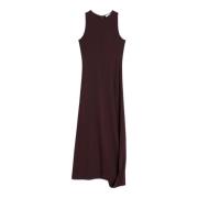 Donkere Kersen Twist Hem Jurk Lemaire , Brown , Dames