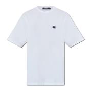 T-shirt met logoplaatje Dolce & Gabbana , White , Heren