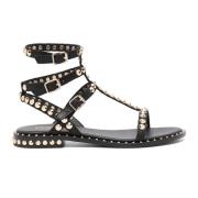 Zwarte Studded Cage Sandalen ASH , Black , Dames