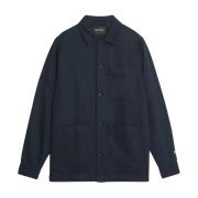 LS Geweven Shirts Linnen Blend Overshirt Lyle & Scott , Blue , Heren