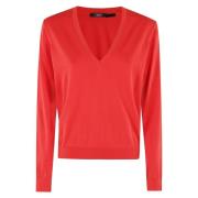 Basis V-hals Top Seventy , Red , Dames