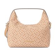 Geometrische Hobo Tas met Ritssluiting Michael Kors , Beige , Dames