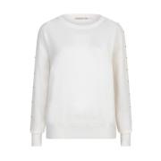 Oversized Basic Gebreide Trui Off White Esqualo , White , Dames