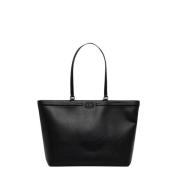 Zwarte Synthetisch Leren Grote Tas Twinset , Black , Dames