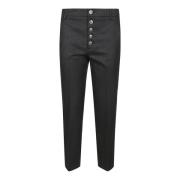 Losse Chino-broek met juweelknoop Dondup , Black , Dames