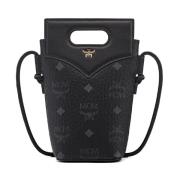 Diamond Pouch om te dragen in Visetos leermix MCM , Black , Dames