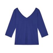 Zachte Jersey T-Shirt Maliparmi , Blue , Dames