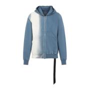 Zwarte hoodie met uniek ontwerp Rick Owens , Blue , Heren