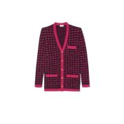 Tweed Cardigan met Knopen Saint Laurent , Red , Dames