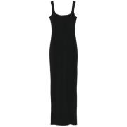 Elegante Maxi Jurk in Nylon Spandex Entire Studios , Black , Dames