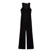 Jumpsuit met uitlopende pijpen Twinset , Black , Dames