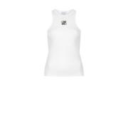 Logo Tanktop in katoenmix Dante 6 , White , Dames