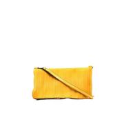 Glanzende Geplooide Pochette Numero 10 , Yellow , Dames