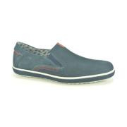 Blauw Nubuck Print Casual Schoenen Fluchos , Blue , Heren