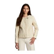 Geborduurde katoenen jas met gehaakte overlay Fay , Beige , Dames