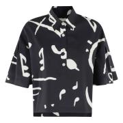 Gedrukte Orkest Polo Shirt Alysi , Black , Dames