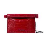 Geometrische Krokodil-geprinte Clutch Tas Jacquemus , Red , Dames