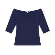 Zachte Jersey T-Shirt Maliparmi , Blue , Dames