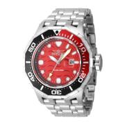 Pro Diver Kwarts Horloge Rode Wijzerplaat Invicta Watches , Gray , Her...