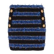 Gestreepte tweed rok Balmain , Multicolor , Dames