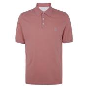 Klassieke Polo T-shirt Brunello Cucinelli , Pink , Heren