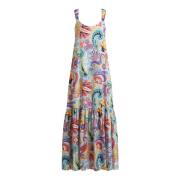 Heldere Blauwe Bloemen Paisley Maxi Jurk Etro , Multicolor , Dames