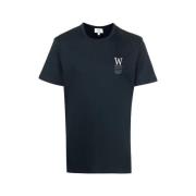 Biologisch Katoenen Visprint T-Shirt Woolrich , Blue , Heren