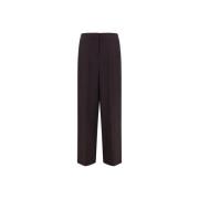 Wollen broek met voorste knoop en rits Fendi , Purple , Dames