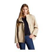 Korte waterdichte parka met capuchon Fay , Beige , Dames