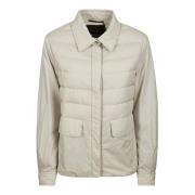 Beige Gewatteerd Jack met Knoopsluiting Moorer , Beige , Dames