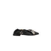 Zwarte leren balletflats Toga Pulla , Black , Dames