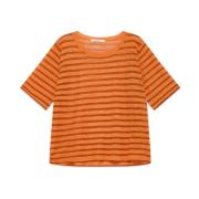 Zomer Linnen T-Shirt Maliparmi , Orange , Dames