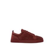 Bruine Suède Sneakers met Studs Christian Louboutin , Brown , Heren