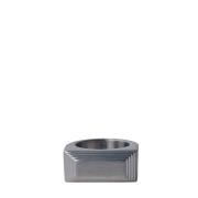 D-vormige Ring met Schuine Rand in Palladium Afwerking Rick Owens , Gr...