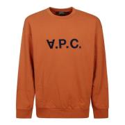 Oranje Katoenen Sweatshirt met Logoprint A.p.c. , Orange , Heren