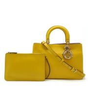 Pre-owned Leather dior-bags Dior Vintage , Yellow , Dames