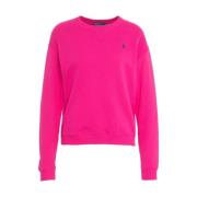 Roze Sweatshirt met Logo Borduurwerk Polo Ralph Lauren , Pink , Dames