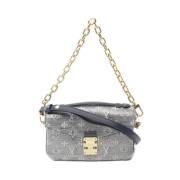 Pre-owned Cotton louis-vuitton-bags Louis Vuitton Vintage , Blue , Dam...