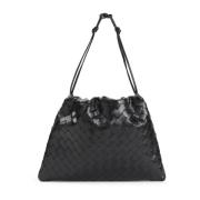 Zwarte Clutch Tas Elegant Ontwerp Bottega Veneta , Black , Dames